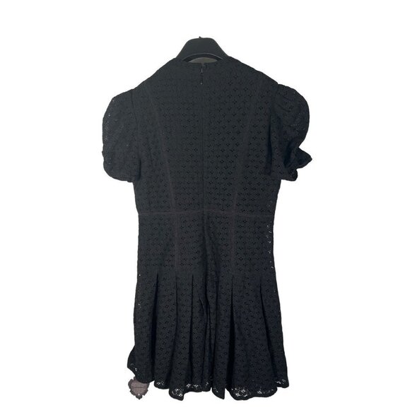 NWT MINKPINK Dreaming of Paris Womens Size M Black Mini Dress Fit n Flare Eyelet - Picture 8 of 12